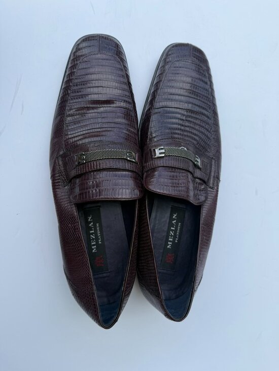 Mezlan 3261 Genuine Lizard Dress Shoes – Size 12W – Maroon main image 7